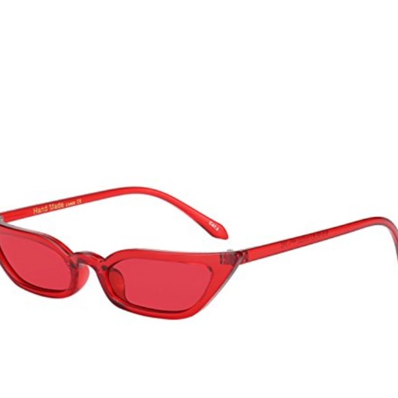 Red Bella Hadid Tiny Cat Eye Sunglasses NWT - Picture 6 of 8
